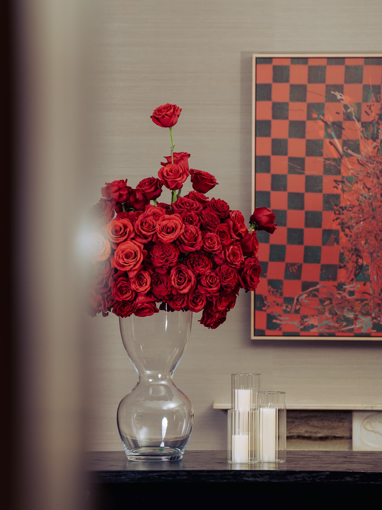 Bespoke red rose arrangement